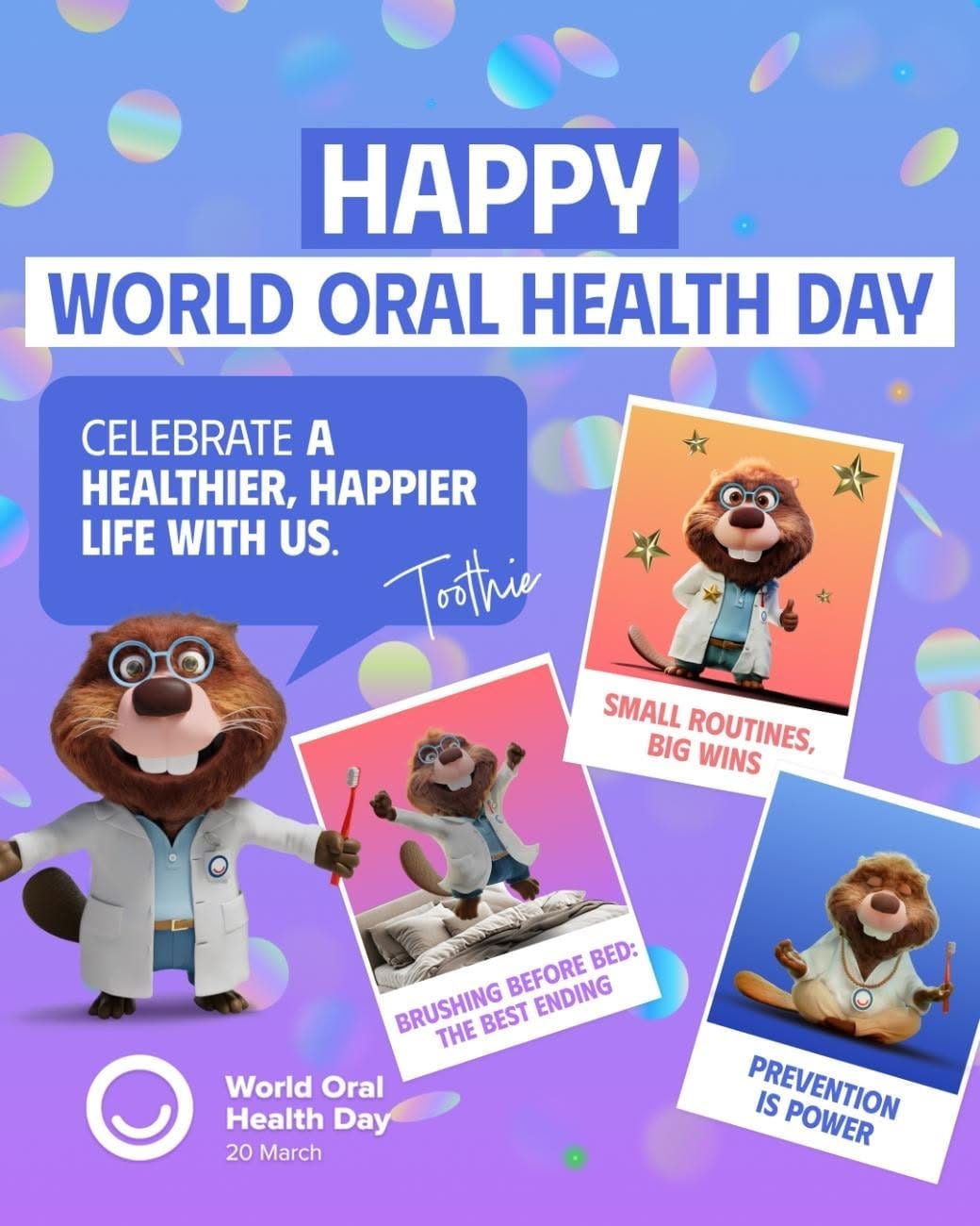 Өнөөдөр буюу 3 сарын 20-нд “Дэлхийн Амны Хөндийн Өдөр (World Oral Health Day)” тохиож байна.
